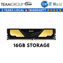 Teamgroup Elite Plus DDR4-3200 CL22 Desktop Memory RAM (Black/Gold) (16GB)