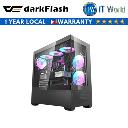 [DARKFLASH DS900 AIR - BLACK] Darkflash DS900 Air Tempered Glass ATX PC Case (Black) (Black)