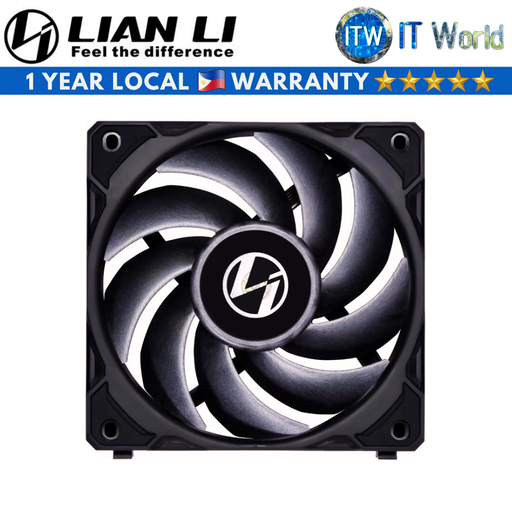 [P28120-1B Black] Lian Li Uni Fan P28 120mm Fluid Dynamic Bearing Single Fan (Black | White) (Black)