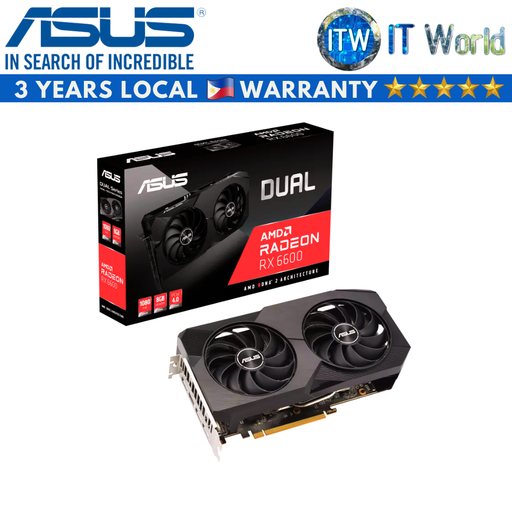 [DUAL-RX6600-8G-V2] ASUS Dual Radeon RX 6600 V2 8GB GDDR6 Graphic Card (DUAL-RX6600-8G-V2)
