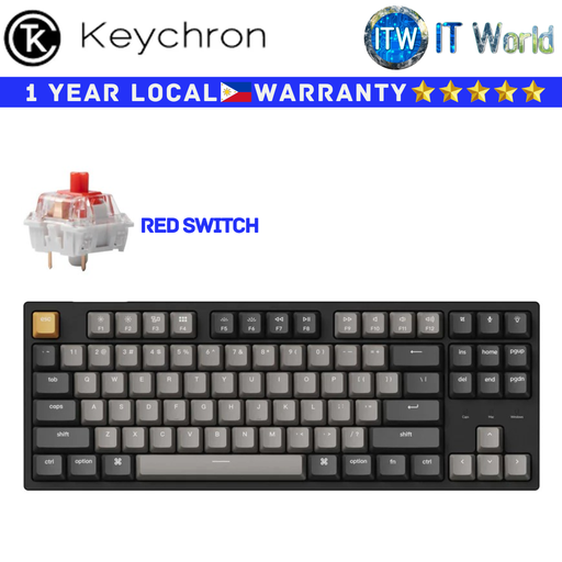 [C1PH1 RED SWITCH] Keychron Wired Mechanical Keyboard C1 Pro QMK/VIA RGB Backlight Hot-Swappable Red Switch (Red Switch)