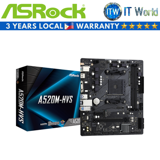 [Asrock A520M-HVS/M.2] ASRock A520M-HVS micro-ATX AM4 DDR4 Motherboard