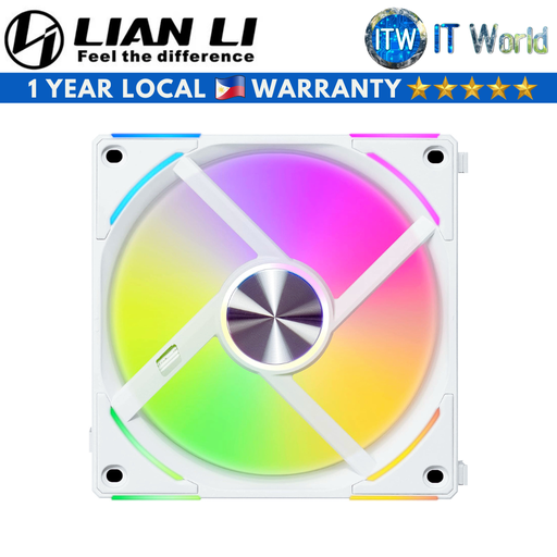 [G99.14ALV21W.00 White] Lian Li Uni Fan AL140 V2 140mm Fluid Dynamic Bearing Single Fan (Black | White) (White)