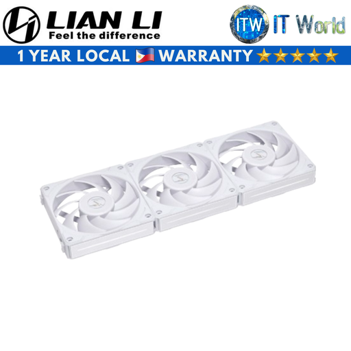 [P28120-3W White] Lian Li Uni Fan P28 3x120mm Fluid Dynamic Bearing Triple Fan Pack (Black | White) (White)