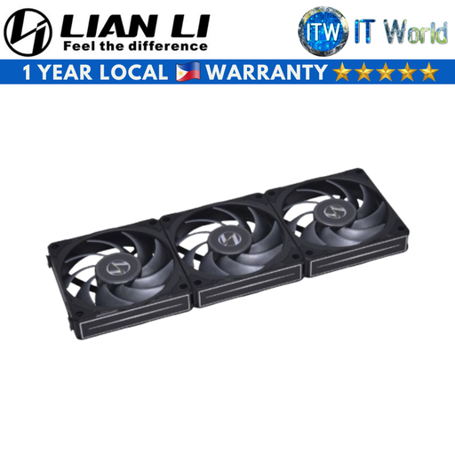 [P28120-3B Black] Lian Li Uni Fan P28 3x120mm Fluid Dynamic Bearing Triple Fan Pack (Black | White) (Black)