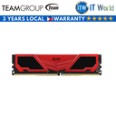 Teamgroup Elite Plus 8GB(1x8) DDR4-3200 CL22 Desktop Memory RAM (Red/Black) (TPRD48G3200HC22BK RED/BLACK)