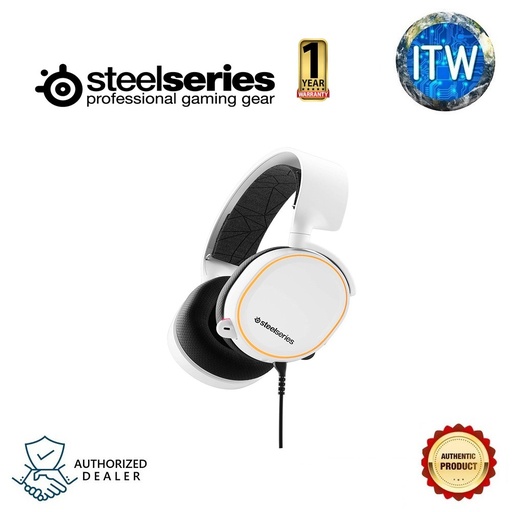[SteelSeries Arctis 5 White] SteelSeries Arctis 5 2019 Edition RGB 7.1 Gaming Headset with DTS Headphone:X v2.0 Surround for PC and PlayStation 4 (White)