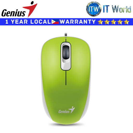 [GEN31010116105] Genius Wired Optical Mouse DX-110 USB 1000dpi (Spring Green) (Spring Green)