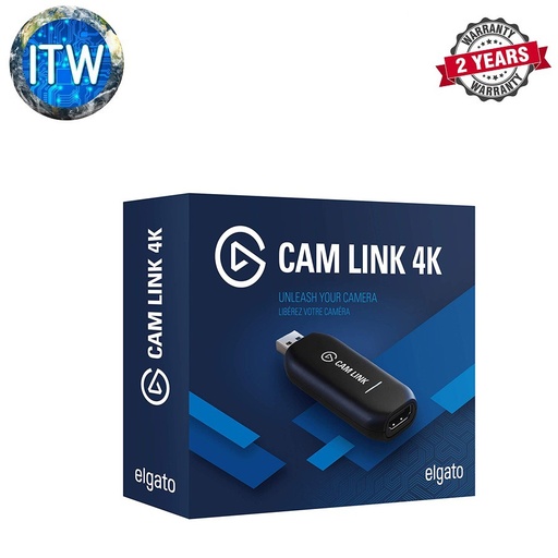 [EL-10GAM9901] Elgato Cam Link 4K Capture Device — Broadcast Live, Record via DSLR, Camcorder, or Action cam (Black)