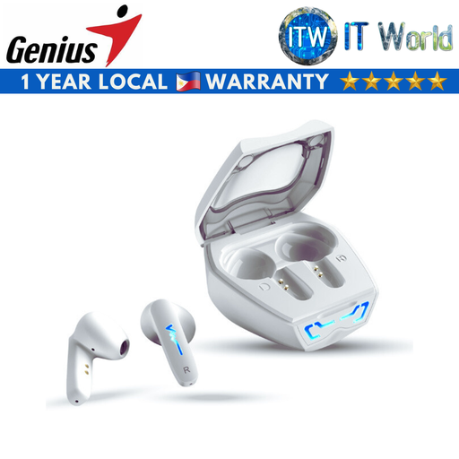 [GEN31710024400 white] Genius HS-M920BT White Superior TWS Bluetooth 5.3 Noise Reduction Earbuds (GEN31710024400)