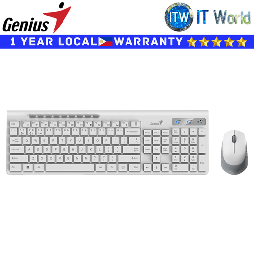 [GEN31340015400 White] Genius Wireless Bluetooth Keyboard and Mouse Slimstar 8230 White (GEN31340015400) (White)