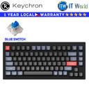 Keychron Wired Mechanical Keyboard V1 QMK Carbon Black Fully Assembled (Blue Switch)