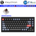 Keychron Wired Mechanical Keyboard V1 QMK Carbon Black Fully Assembled (Brown Switch)