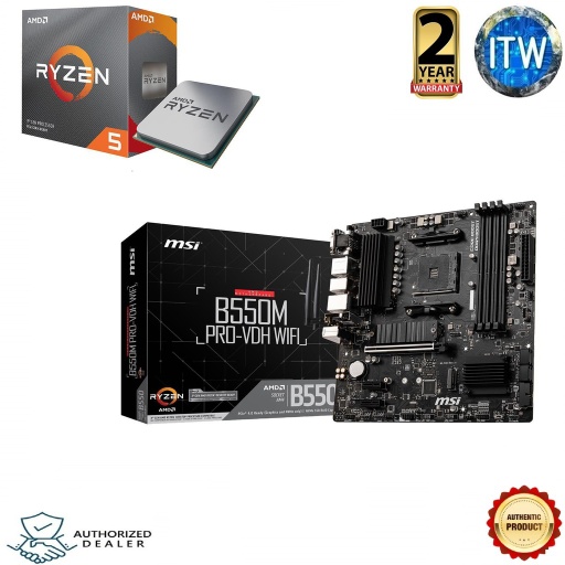 [Ryzen 5 3600 &amp; MSI B550M PRO-VDH WIFI] AMD Ryzen 5 3600 Processor with MSI B550M PRO-VDH WIFI Motherboard Bundle