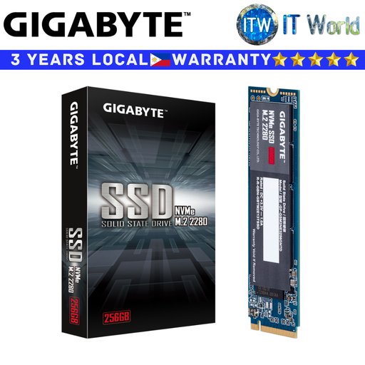 [GP-GSM2NE3256GNTD] Gigabyte 256GB/500GB/1TB NVME SSD M 2 NVME SSD PCIe 3.0x4 M.2 2280 Gen3 2500E (256GB) (Black, 256GB)