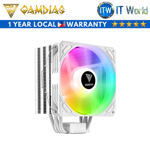 [BOREAS E1-410 WHITE] Gamdias BOREAS E1-410 120mm Hydraulic Air Cooler (White)