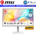 MSI Monitor Modern MD272QXPW 27" 2560x1440 WQHD / 100Hz / IPS / 1ms MPRT, 4ms GTG / Anti-Glare