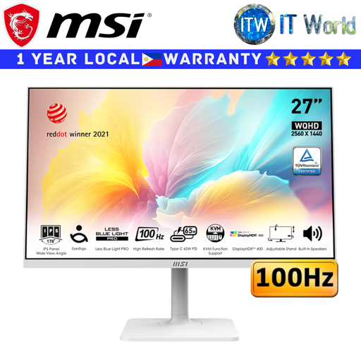 [MODERN MD272QXPW] MSI Monitor Modern MD272QXPW 27&quot; 2560x1440 WQHD / 100Hz / IPS / 1ms MPRT, 4ms GTG / Anti-Glare