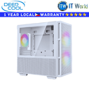 Deepcool Computer PC Case Mini-ITX Micro-ATX Deepcool CH360 Tempered Glass (White)