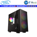 Deepcool Computer PC Case Micro-ATX Deepcool CH360 Digital Tempered Glass (Black)