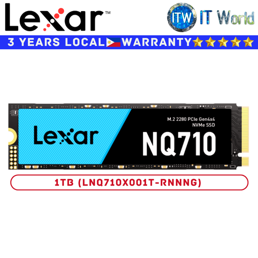 [LNQ710X001T-RNNNG] Lexar 1TB NVME SSD M 2 NVME SSD NQ710 M.2 2280 PCIe Gen4x4 Internal (LNQ710X001T-RNNNG) (1TB)