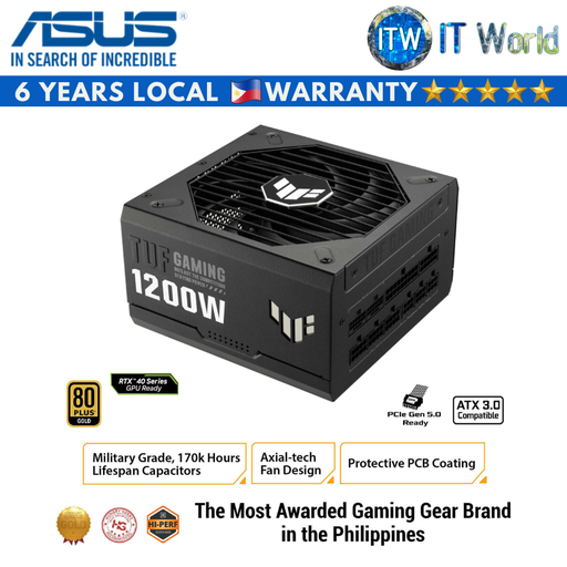 [TUF GAMING 1200G] ASUS TUF Gaming 1200W 80+ Gold Fully Modular ATX PSU (TUF GAMING 1200G)