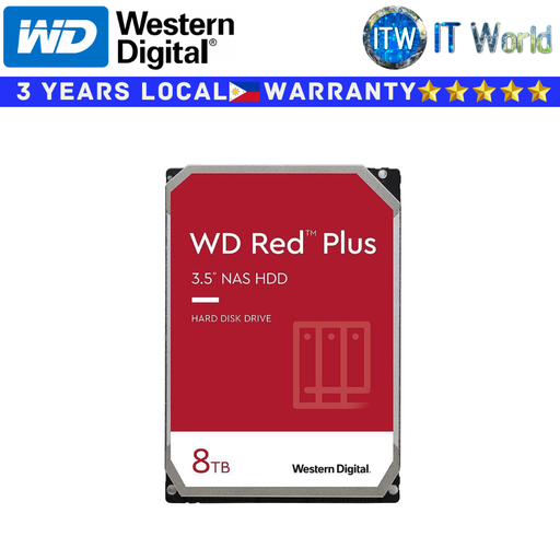 [WD80EFPX-68C4ZN0] Western Digital Red Plus Hard Drive HDD 8TB 256MB Cache SATA 6GB/s (WD80EFPX) (8TB)