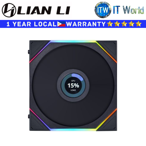 [12TLLCD1B.00] Lian Li PC Fan Uni Fan TL LCD 120 Fluid Dynamic Bearing Single Fan (Black | White) (Black) (Black)