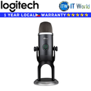 Logitech Blue Microphone for PC Yeti X Black Professional Multi-Pattern USB Microphone w/ Blue VO!CE