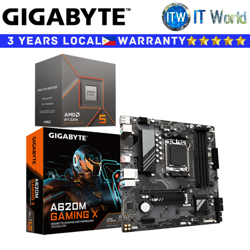 [A620M GAMING X / RYZEN 5 8400F BOX] Gigabyte Bundle Ryzen Motherboard AMD 5 8400F with Gigabyte A620M Gaming X