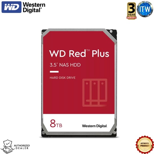 [WD80EFZZ] Western Digital Red Plus 3.5&quot; 8TB 128MB Cache SATA HDD for NAS - WD80EFZZ (Red, 8TB)