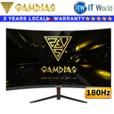 Gamdias Curved Gaming Monitor 24" (1920x1080 FHD) / 180Hz / VA / R1500 FreeSync Atlas HD24C II