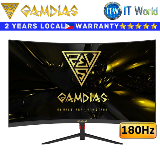 [HD24C II] Gamdias Curved Gaming Monitor 24&quot; (1920x1080 FHD) / 180Hz / VA / R1500 FreeSync Atlas HD24C II