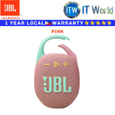 JBL Harman Bluetooth Speaker Clip 5 Portable (Black/Black Orange/Blue/Pink/Purple/Red/White) (Pink)