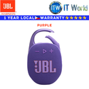 JBL Harman Bluetooth Speaker Clip 5 Portable (Black/Black Orange/Blue/Pink/Purple/Red/White) (Purple)