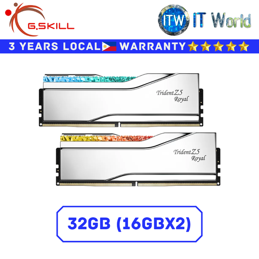 [F5-6400J3239G16GX2-TR5S] G.Skill DDR5 RAM 6400MT/s CL32 Trident Z5 Royal - 64GB/32GB (32GB (16GBx2)) (32GB (16GBx2))