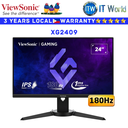 Viewsonic Gaming Monitor XG2409 24" 1920 x 1080 FHD 180Hz IPS 1ms Flicker-free FreeSync