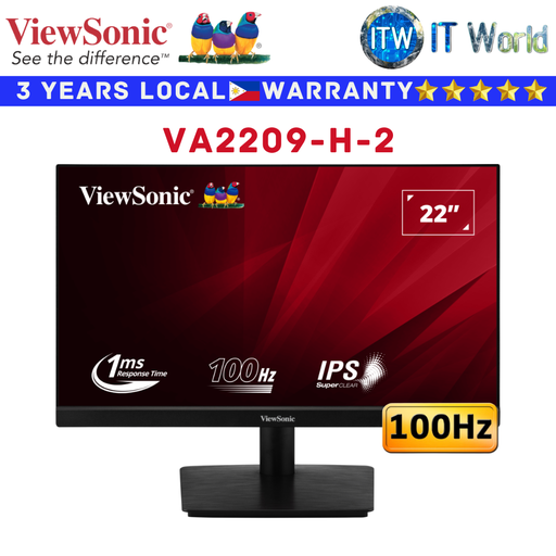 [VA2209-H-2] Viewsonic Monitor VA2209-H-2 22&quot; (1920 x 1080 FHD) / 100Hz / IPS / 1ms / Flicker-free (VA2209-H-2)