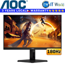 AOC Gaming Monitor 24G4E 23.8"(1920 x 1080) / 180Hz / IPS / 0.5ms MPRT, 1ms GTG Adaptive Sync