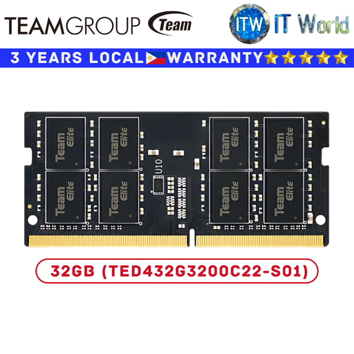 [TED432G3200C22-S01] Teamgroup DDR4 RAM Elite 16GB/32GB 3200Mhz SODIMM Laptop Memory (32GB) (32GB)