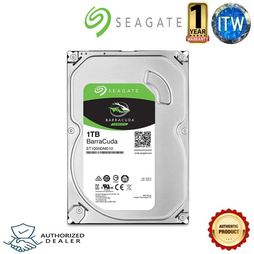 [Seagate BarraCuda ST1000DM010 1TB] Seagate BarraCuda ST1000DM010 1TB 7200 RPM 64MB Cache SATA 6.0Gb/s 3.5&quot; Internal Hard Drive HDD (1TB)