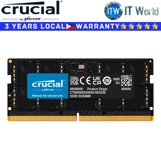 [CT48G56C46S5] Crucial DDR5 RAM 48GB 5600Mhz SODIMM Unbuffered Laptop Memory (CT48G56C46S5)