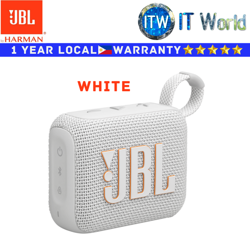 [JBL GO 4 WHITE] JBL Harman Bluetooth Speaker Go 4 Ultra-Portable (White) (White)