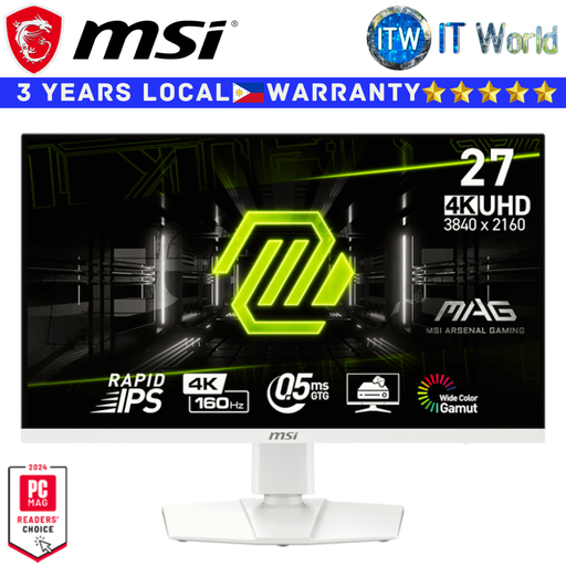 [MAG 274URFW] MSI Gaming Monitor MAG 274URFW 27&quot; 3840x2160 UHD / 160Hz / Rapid IPS / 0.5ms GTG / Anti-Glare