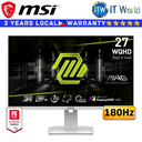 MSI Gaming Monitor MAG 274QRFW 27" 2560x1440 WQHD / 180Hz / Rapid IPS / 1ms GTG / AMD FreeSync