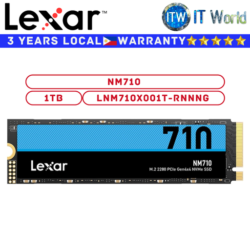 [LNM710X001T-RNNNG] Lexar 1TB SSD NVMe SSD M 2 NVMe SSD NM710 M.2 2280 PCIe Gen4x4 1E10 (LNM710X001T-RNNNG) (1TB)