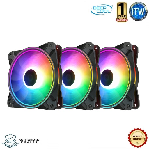 [DeepCool CF120 PLUS] DeepCool CF120 PLUS 120MM A-RGB 3 in 1 Pack Case Fan (Black)
