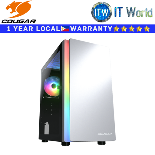 [CAS-CGR-PURITY-RGB-W] Cougar Computer PC Case Purity RGB Mini Tower Case Tempered Glass (White) (White)