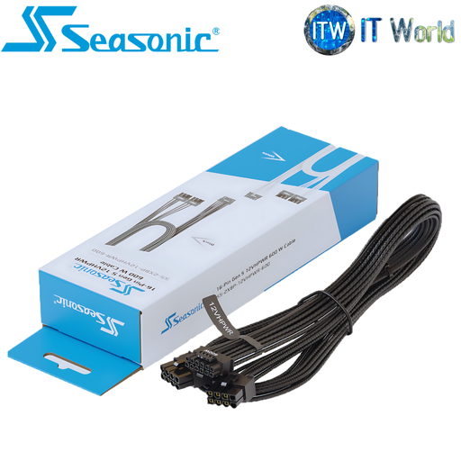 [SS-2X8P-12VHPWR-600] Seasonic Cable 12VHPWR Black 16 AWG 750mm (SS-2X8P-12VHPWR-600)