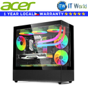 Acer Computer PC Case V920 M-ATX No Screws Throughout Full View Tempered Glass (Black)